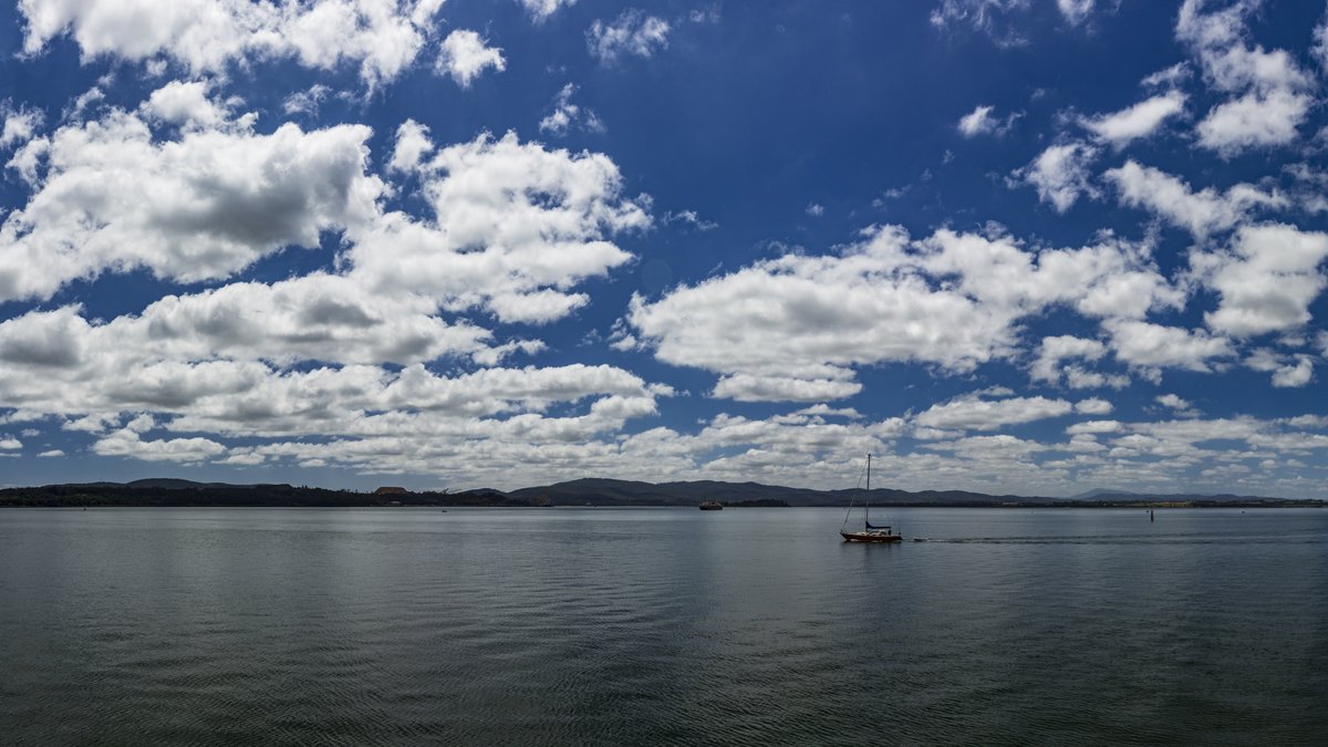 Scenic view of the Tamar River estuary near Beauty Point, Tasmania, the same estuary as Bell Bay; not a photo of the industrial site.